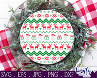 Ugly Christmas Sweater Round Svg Bundle