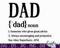 Dad Definition Svg, Father's Day, Family