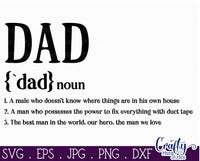 Dad Definition Svg, Father's Day, Family