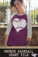 Heart Baseball Svg, Grunge Baseball