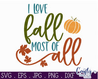 I Love Fall Most Of All Svg, Fall Svg