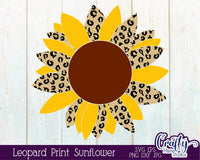 Leopard Print Sunflower Svg