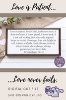 Love Is Patient Svg, Love Never Fails Svg