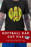 Distressed Softball Dad Svg