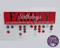 Family Birthday Board Svg