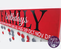 Family Birthday Board Svg