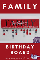 Family Birthday Board Svg