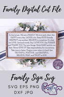 Family Rules Farmhouse Style SVG