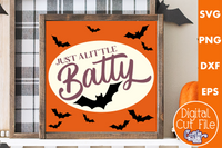 Retro Halloween Svg, Just A Little Batty