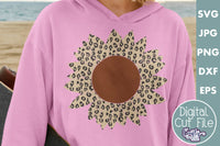 Leopard Print Sunflower Svg