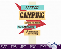 Let's Go Camping Retro Svg