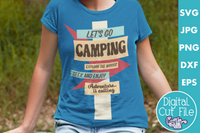 Let's Go Camping Retro Svg