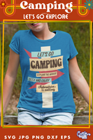 Let's Go Camping Retro Svg