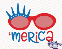 Merica Sunglasses Svg, 4th of July