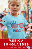 Merica Sunglasses Svg, 4th of July