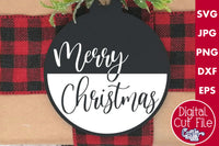 Christmas Svg, Merry Christmas Round Sign