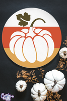 Pumpkin Silhouette Round Sign Svg