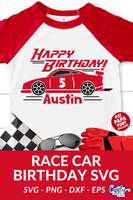 Kids Race Car | Happy Birthday Shirt