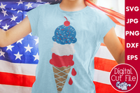 Red White And Blue Ice Cream Cone