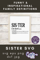 Sister Definition, Family Svg