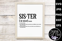 Sister Definition, Family Svg