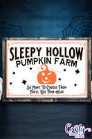 Sleepy Hollow Pumpkin Farm Sign