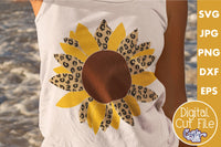 Leopard Print Sunflower Svg