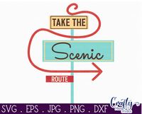 Take The Scenic Route Retro Svg