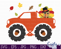 Thanksgiving Monster Truck, Fall Svg