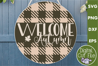 Welcome Autumn Round Sign Svg