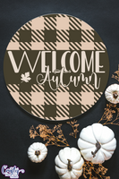 Welcome Autumn Round Sign Svg