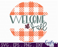 Welcome Fall Round Sign Svg