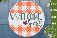 Welcome Fall Round Sign Svg