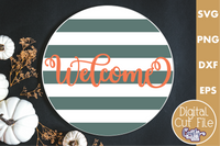 Welcome Round Sign Svg