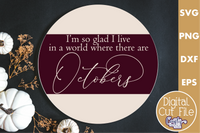 World With Octobers Round Sign Svg