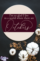 World With Octobers Round Sign Svg